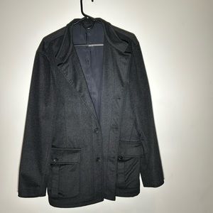 Giorgio Armani Mens Le Collezioni Dark Gray Blazer - Large